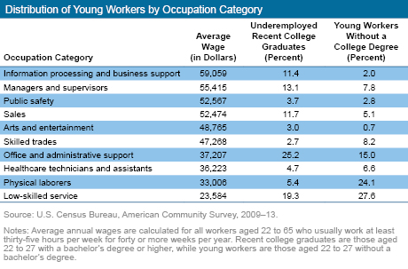 Distribution of Young Workers by Occupation Category