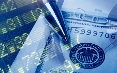 Photo: Finance and banking concept. Euro coins and us dollar banknote close-up. Abstract image of Financial system with selective focus, toned, double exposure.