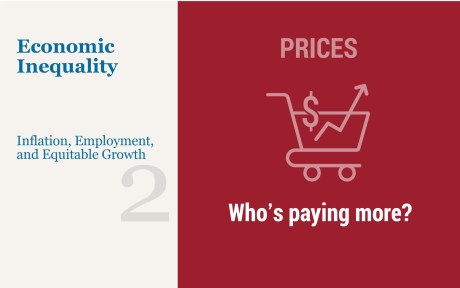 Illustration: Prices: Who's paying more? shopping cart with dollar sign and up arrow.