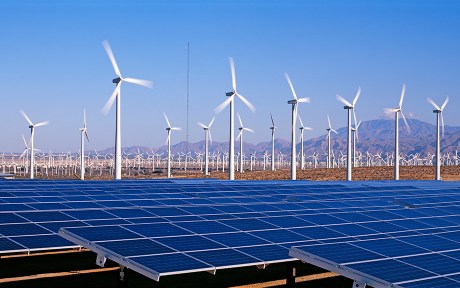 photo: windmill and solar farm