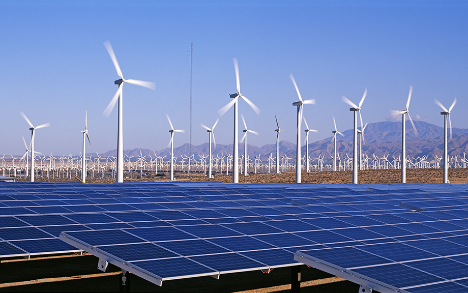 photo: windmill and solar farm