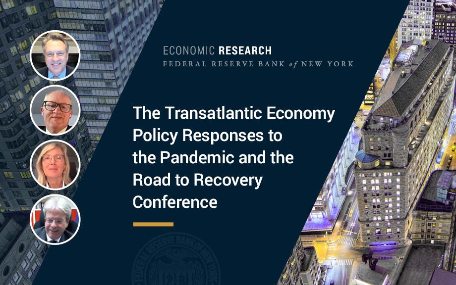 Photo: transatlantic economy conference speakers images compiled on background.