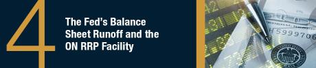 A graphic showing the rank and title of the number four post of the year on Liberty Street Economics based on page views, The Fed's Balance Sheet Runoff and the ON RRP Facility.