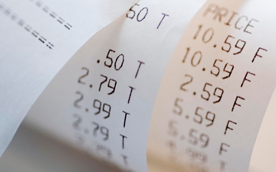 decorative photo of a sales receipt with the word price at the top