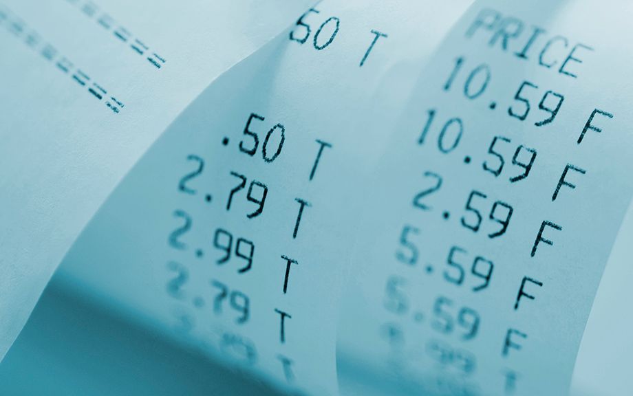 Decorative image: Closeup of sales receipt