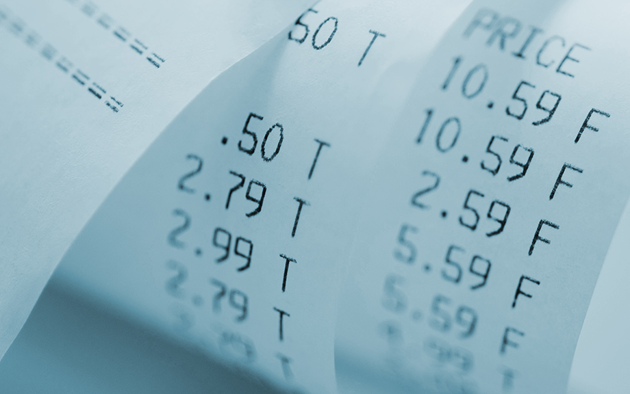 Decorative image: Closeup of sales receipt
