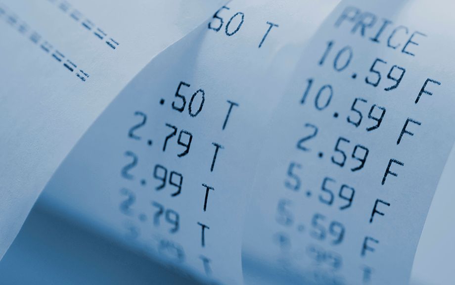 Decorative photo: Closeup of sales receipt