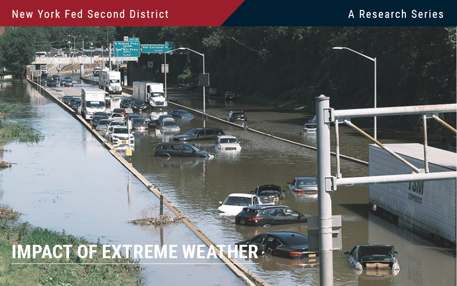 Photo: a New York highway flooded. A highway full of stalled cars with water up to their doors.