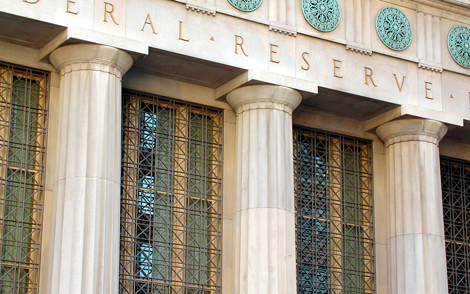 close up photo of the federal reserve building