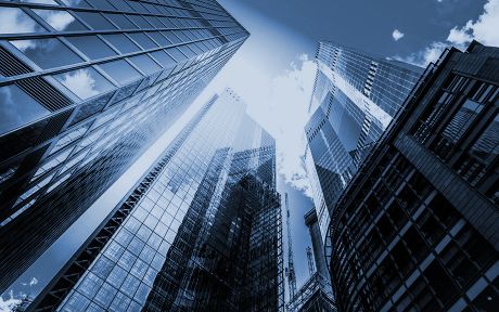 Decorative image: View of high rise glass building and dark steel in London