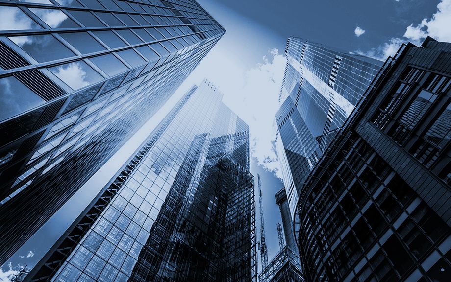 Decorative image: View of high rise glass building and dark steel in London