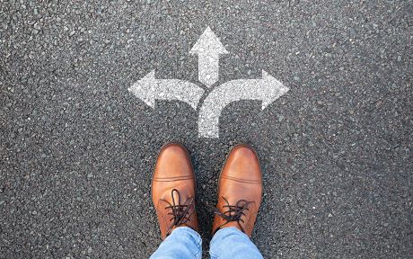 Decorative Image: Life directions. Making a big decision. Choice.