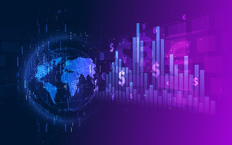 Decorative Photo: Money transfer. Global Currency. Stock Exchange. Stock vector illustration